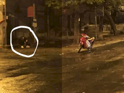 Chàng trai thất tình, ngồi khóc giữa đường lúc mờ sáng