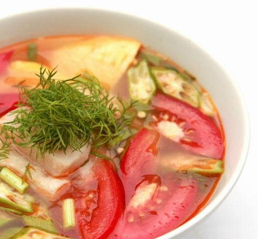 Sour soup of pure vegetarian tofu