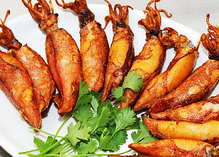 Fried squid fried fish sauce melted