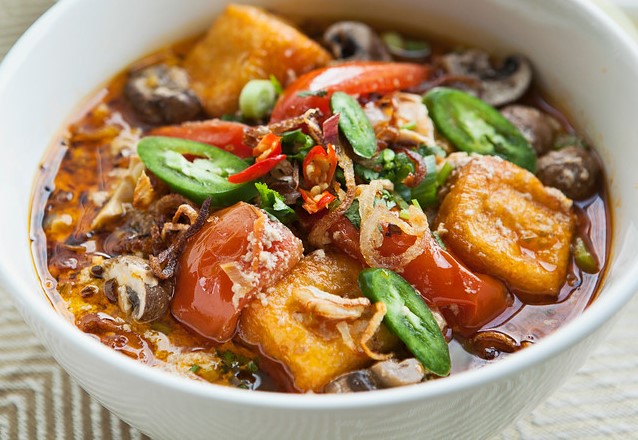 Vegetarian noodle soup for the first day of the year