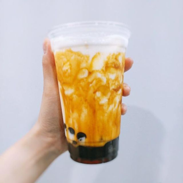 Fresh milk with black sugar pearl