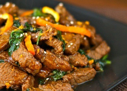 Bò xào sốt cam tươi