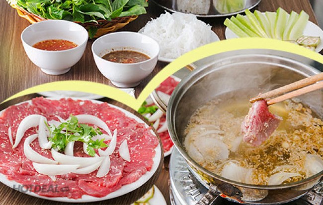 Lẩu bò nhúng giấm