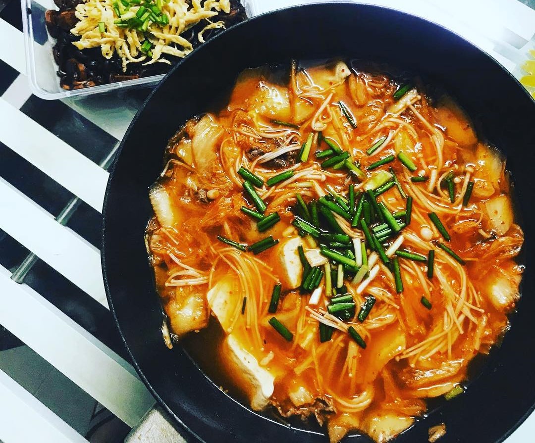 Hot spicy kimchi soup