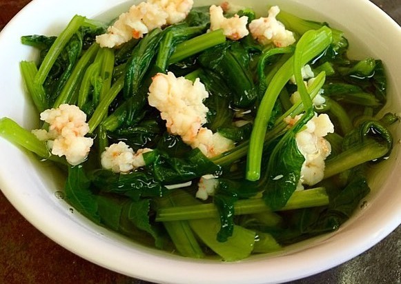 Sweet chopped shrimp soup