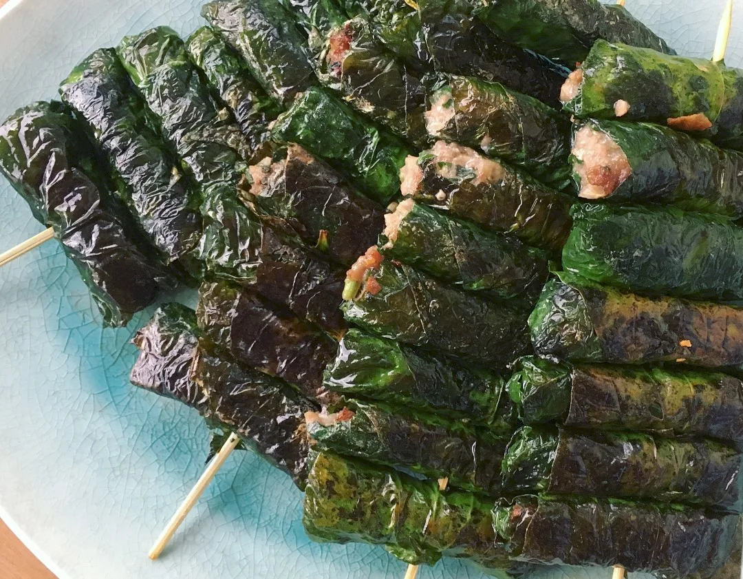 Bo La Lot (Beef Wrapped in Betel Leaves)