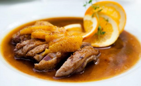 orange cooked duck
