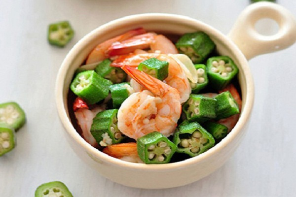 Đậu bắp xào tôm