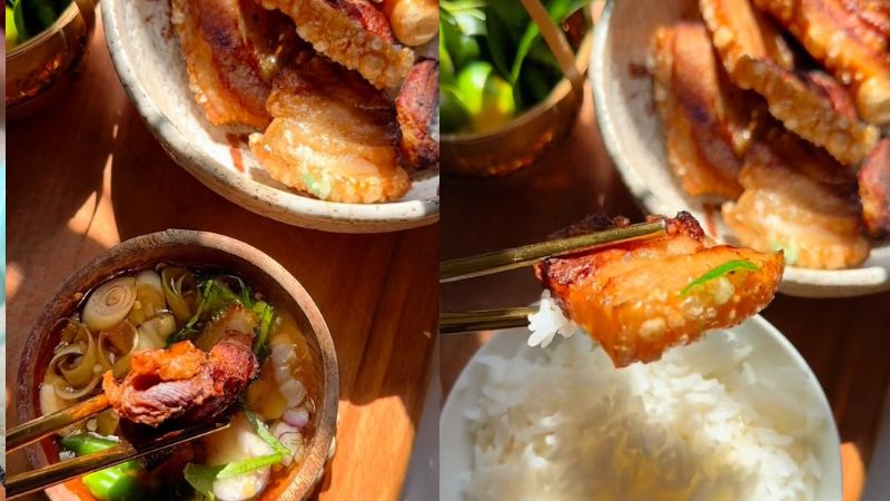 Vào bếp làm món ba rọi mắm ớt xiêm giòn rụm, cay tê cực mê