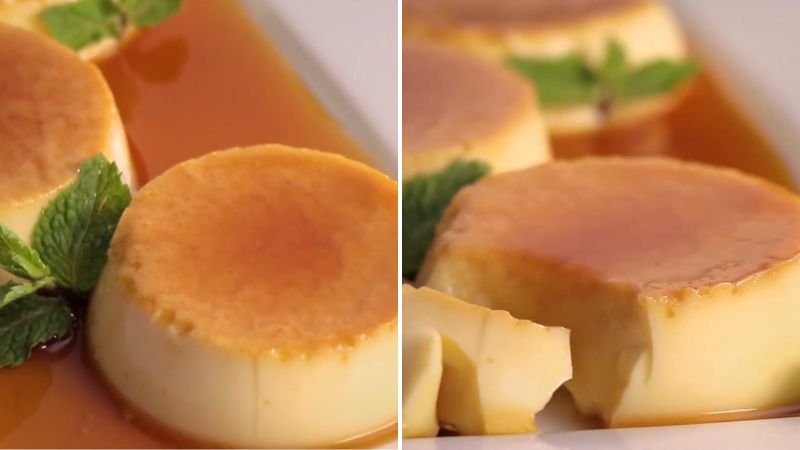 Bánh flan đường thốt nốt mềm mịn, thơm lừng