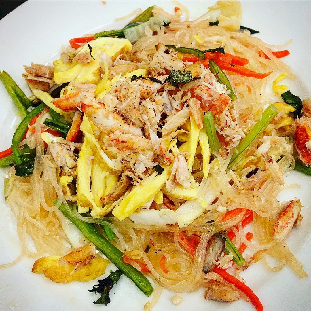 Stir-Fried Glass Noodles with Crab
