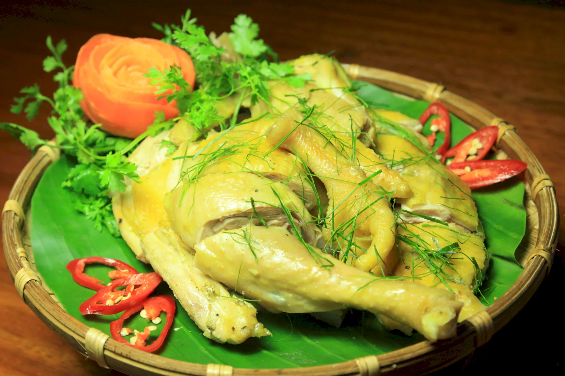 Gà hấp lá chúc An Giang