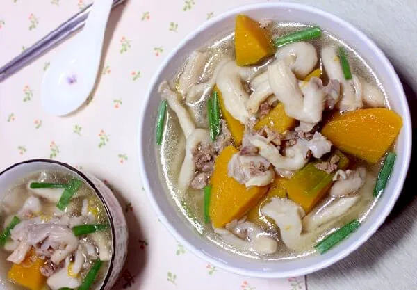 Canh nấm bào ngư thịt băm