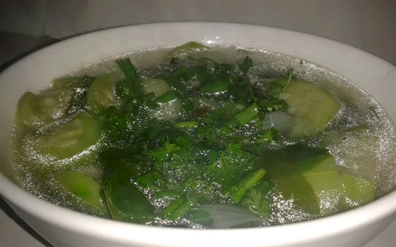 Luffa and Malabar Spinach Soup