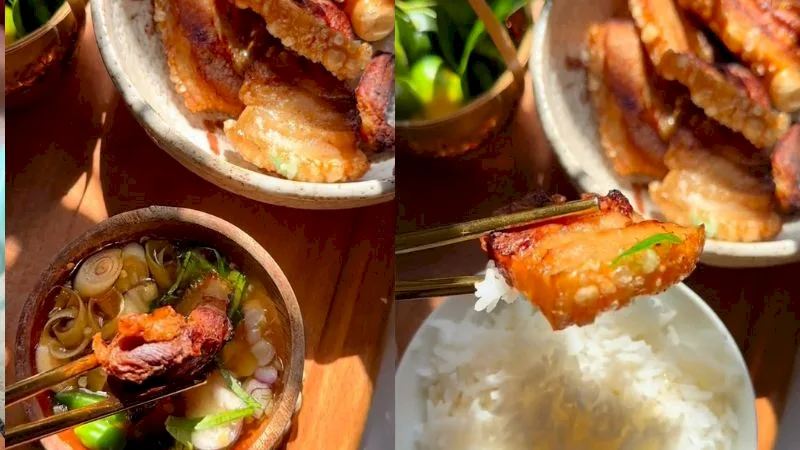 Vào bếp làm món ba rọi mắm ớt xiêm giòn rụm, cay tê cực mê